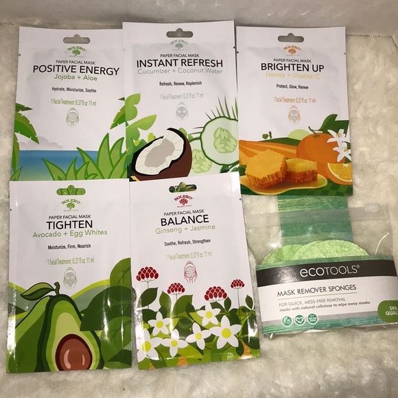 ecotools Other - Paper facial mask 5 and mask remover sponge.